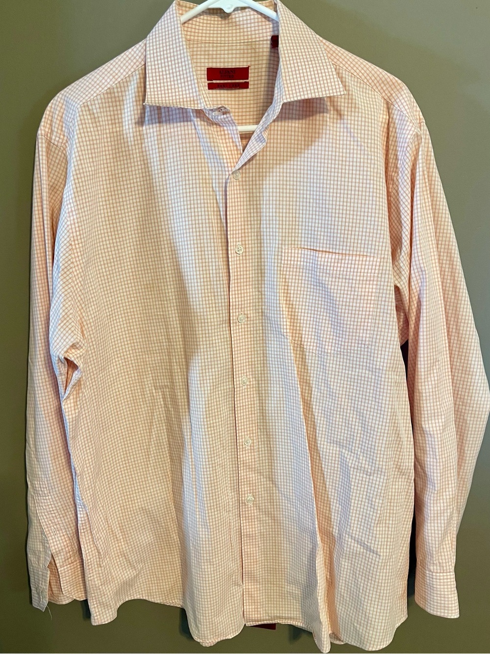 ALFANI - Men's Checked Dress Shirt - orange